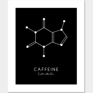 Caffeine Chemical Structure - Black Posters and Art